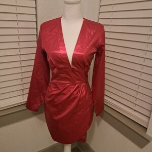 Zara Red Long Sleeve Dress